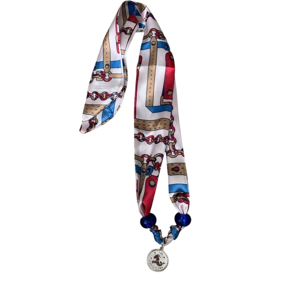 Red and Blue Elegant Necklace with Patriotic Charm